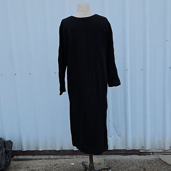 Winter dress by Cite. Black with snowmen. Size med. Overzied - Picture 2 of 5